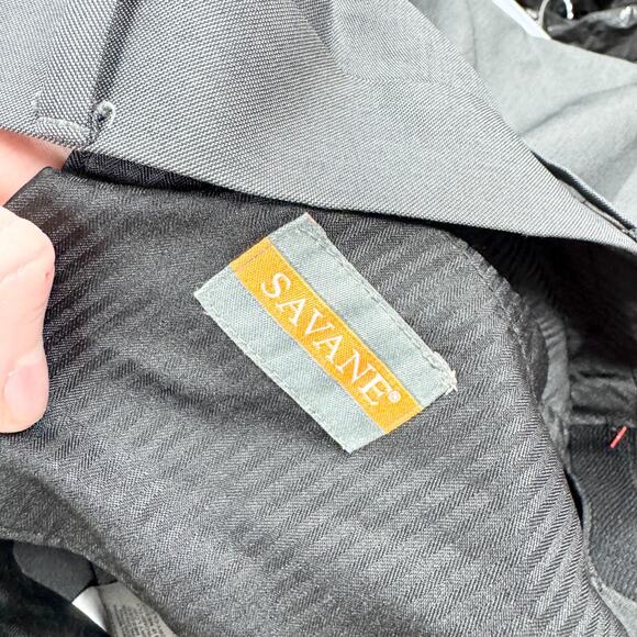 Savane Pants Men Size 36 X 30 Pleated Button Over Cuffed Dress Trousers Pockets - Picture 6 of 6